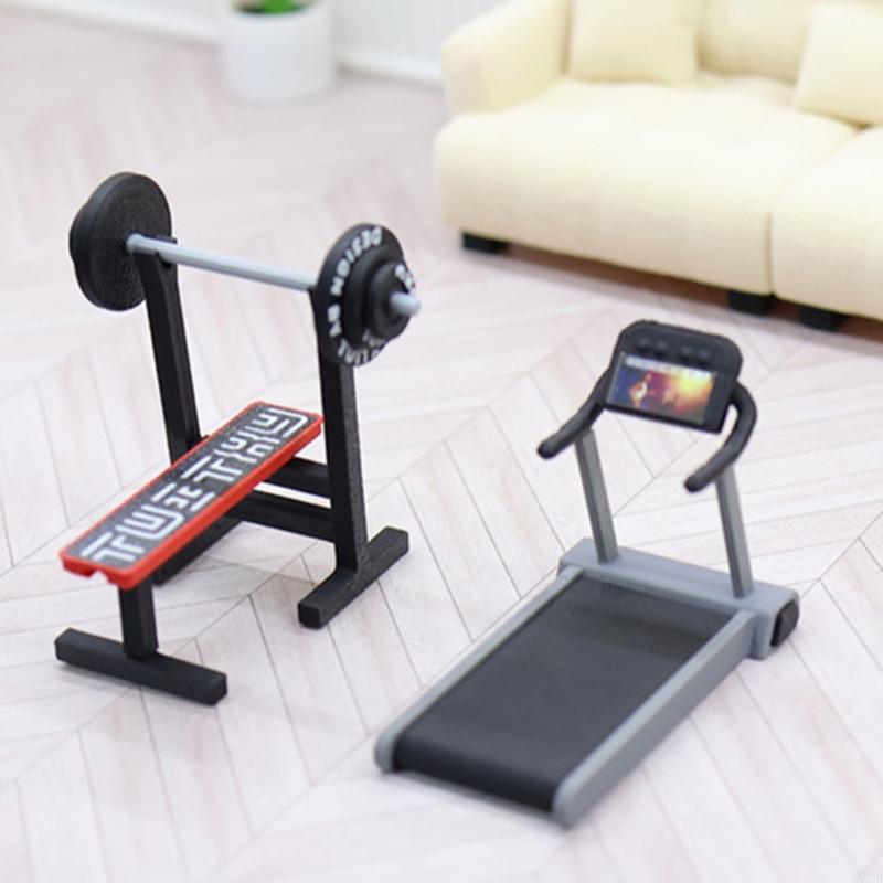 3D Printing House - 1/12 Scale Miniature GYM อุปกรณ์สำหรับตุ๊กตาพลาสติกที่เป็นมิตรฟิตเนสอุปกรณ์เสริมที่สมจริง 3D