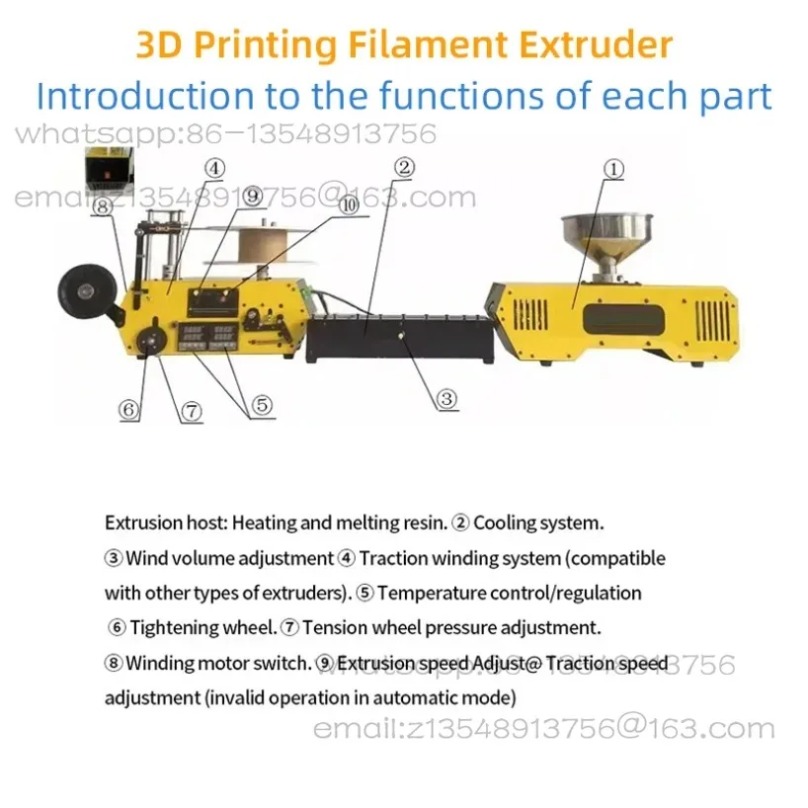 3D Printing Waste - เครื่องอัดรีดพลาสติกขนาดเล็กสำหรับตั้งโต๊ะ ขนาด 1.75 มม. เครื่องผลิตเส้นพลาสติก รีไซเคิลพลาสติกเหลือใช้