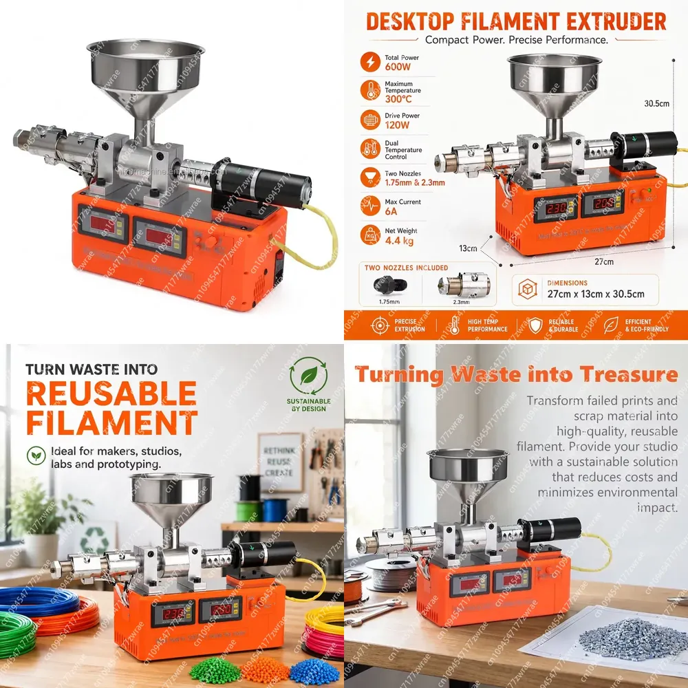 3D Printing Waste - เครื่องรีไซเคิลเศษเส้นใยพิมพ์ 3 มิติแบบตั้งโต๊ะ เครื่องฉีดขึ้นรูปพลาสติกขนาดเล็กสำหรับการพิมพ์ 3 มิติ
