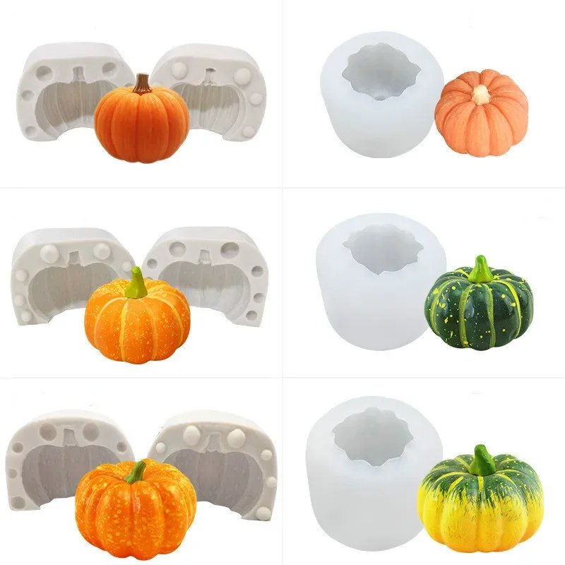 3D Printing Concrete - ใหม่ฟักทองรูปร่าง DIY เทียนแม่พิมพ์วางกาวยิปซั่มเครื่องประดับพลาสเตอร์ 3D แม่พิมพ์ซิลิโคนครัว HAND-made