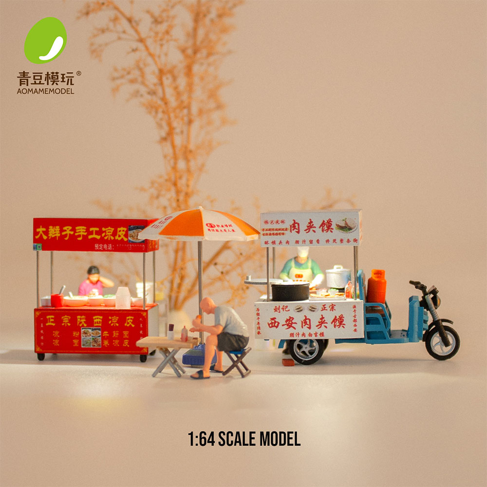 3D Printing Resin - ชุดโมเดลตลาดกลางคืน 1/64 - ร้านอาหารจิ๋วเรซิ่นพิมพ์ 3 มิติความละเอียดสูง