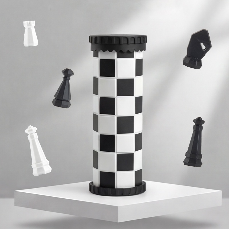 3D Printing Chess - ชุดหมากรุกสากลแบบพกพา ของเล่นเกมกระดานแบบโต้ตอบสำหรับเด็กและผู้ใหญ่