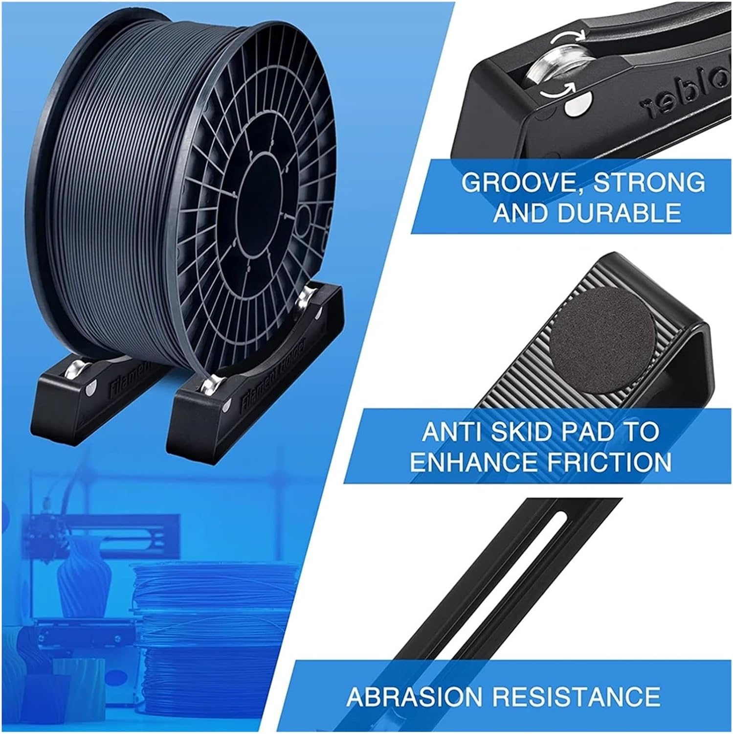 Abs Filament Spool - ที่วางแกนม้วนเส้นพลาสติก 1 กก. แบบมีลูกปืน สำหรับวัสดุสิ้นเปลือง ชั้นวางแบบโลหะ