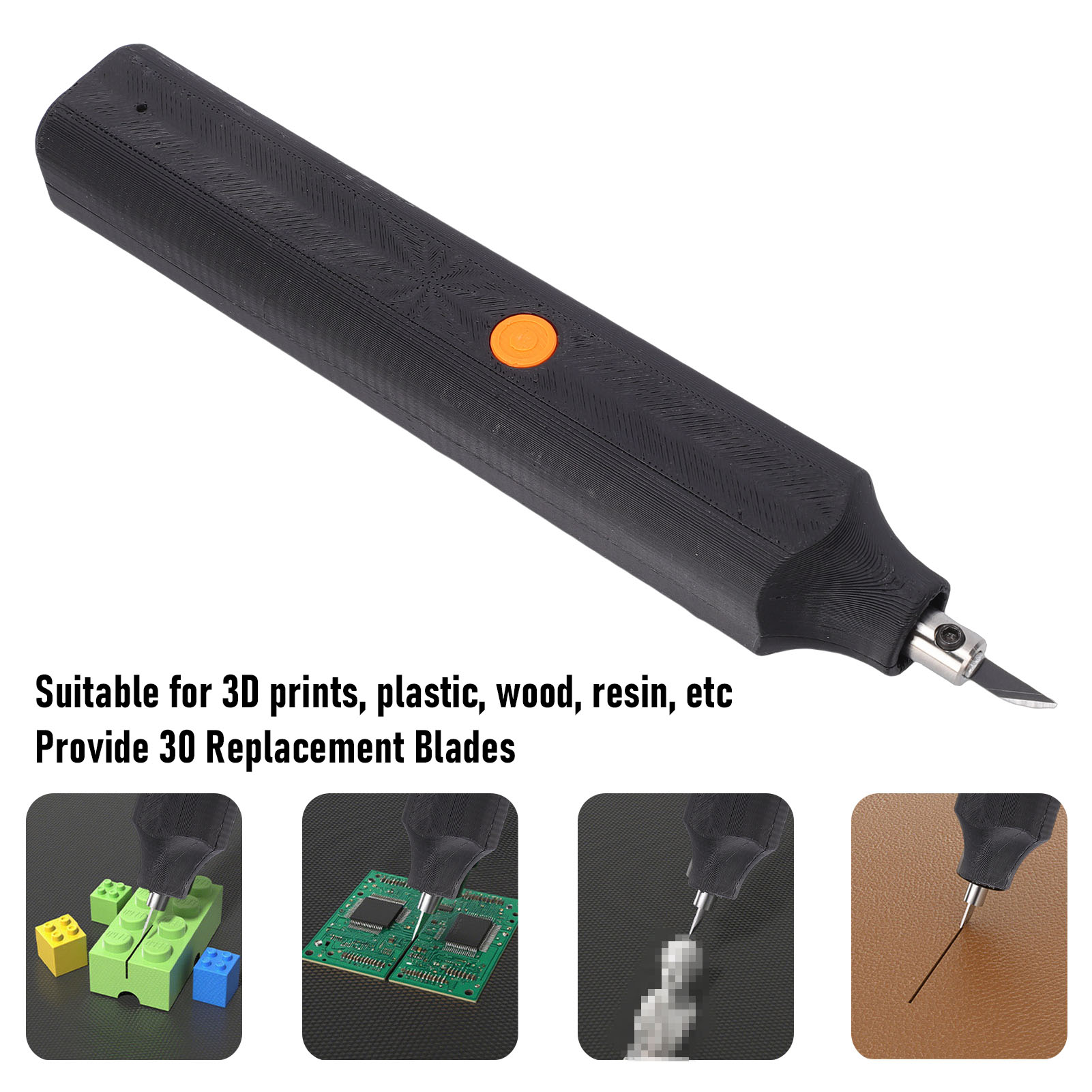 3D Printing Resin - เครื่องตัดอัลตราโซนิก 40kHz พร้อมใบมีดสำรอง 30 ใบ ชุดตัดไฟฟ้าแบบพกพาสำหรับงานพิมพ์