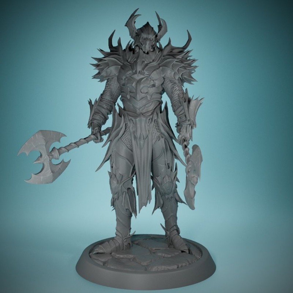 3D Printing Chess - อัศวินปีศาจไร้ปีก 3D พิมพ์รูปปั้นเกมกระดานสงครามหมากรุกประกอบ DIY สีจิ๋ว 6.4