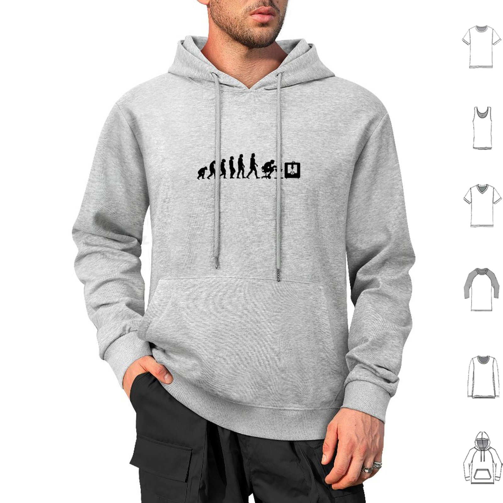 3D Printing Nerd - เสื้อฮู้ดแขนยาวลาย 3D Printer Evolution ไอเดียของขวัญสำหรับผู้ที่ชื่นชอบงานพิมพ์ 3