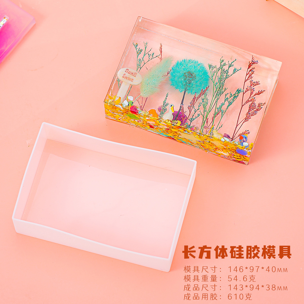 แห้งดอกไม้ Cube เครื่องประดับโ - 3D Printing Epoxy Resin บทวิจารณ์และราคา