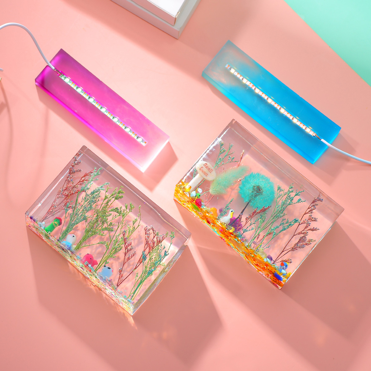 แห้งดอกไม้ Cube เครื่องประดับโ - 3D Printing Epoxy Resin บทวิจารณ์และราคา