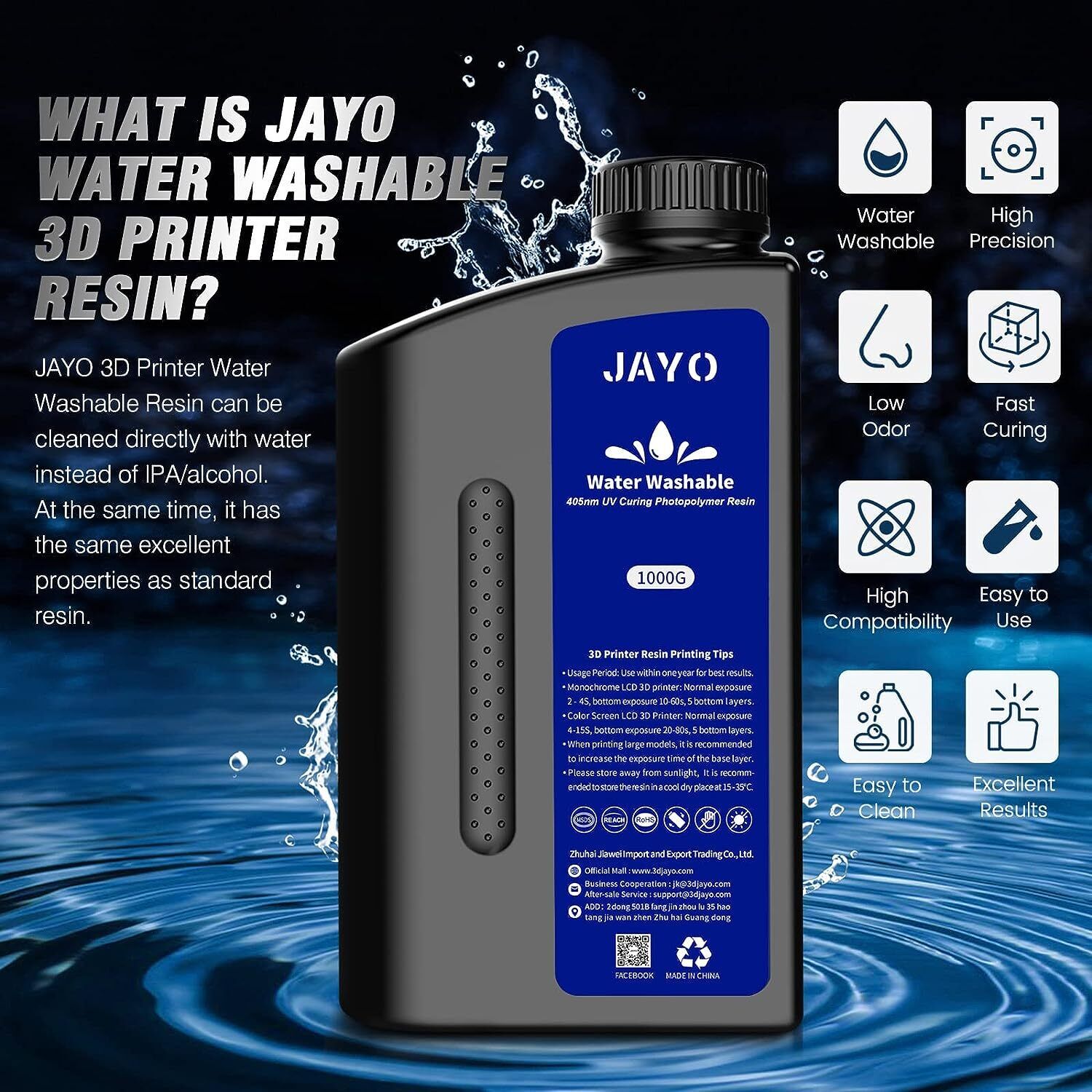 JAYO มาตรฐาน/เช่น ABS/น้ําล้าง - 3D Printing Uv Sensitive Resin บทวิจารณ์และราคา