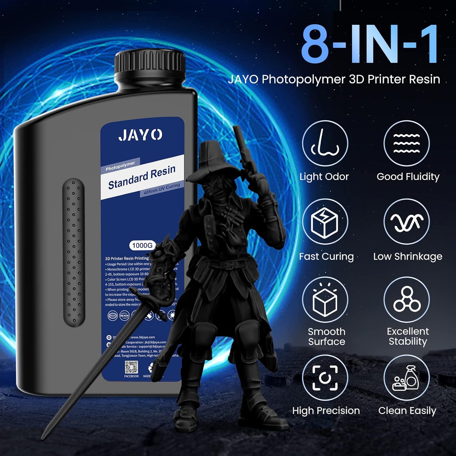 JAYO มาตรฐาน/เช่น ABS/น้ําล้าง - 3D Printing Uv Sensitive Resin บทวิจารณ์และราคา