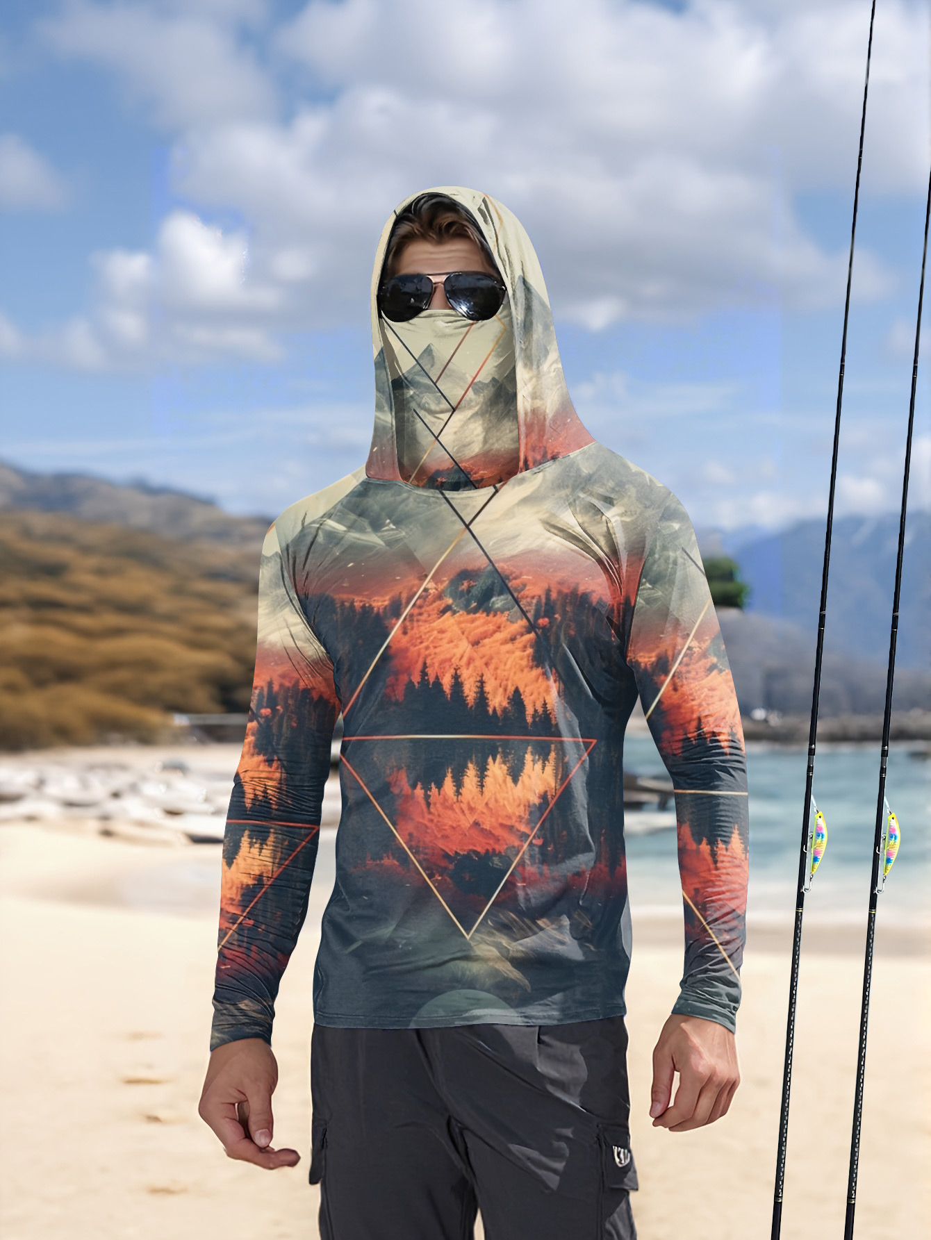 เสื้อฮู้ดตกปลาสำหรับผู้ชายแบบก - 3D Printing Kpop บทวิจารณ์และราคา