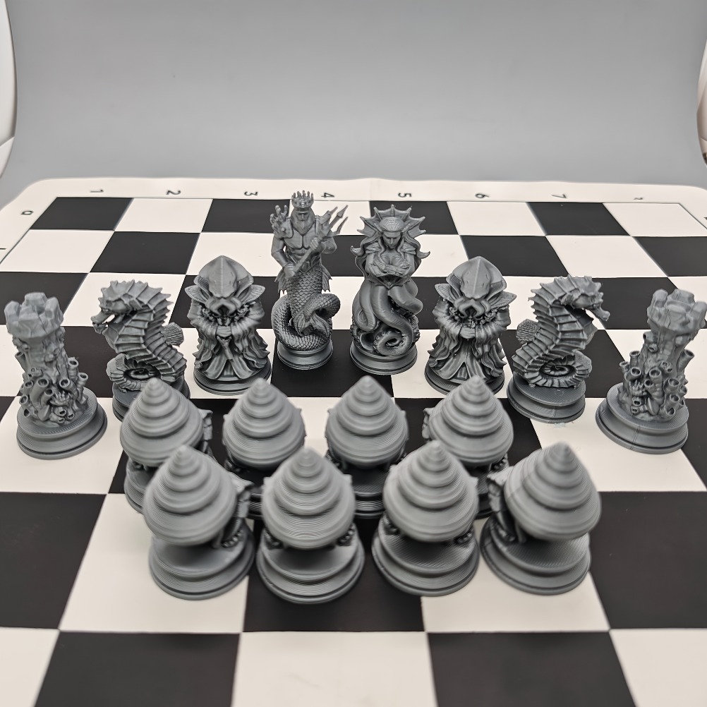 ชุดหมากรุกธีมมหาสมุทร 16 ชิ้น  - 3D Printing Chess บทวิจารณ์และราคา