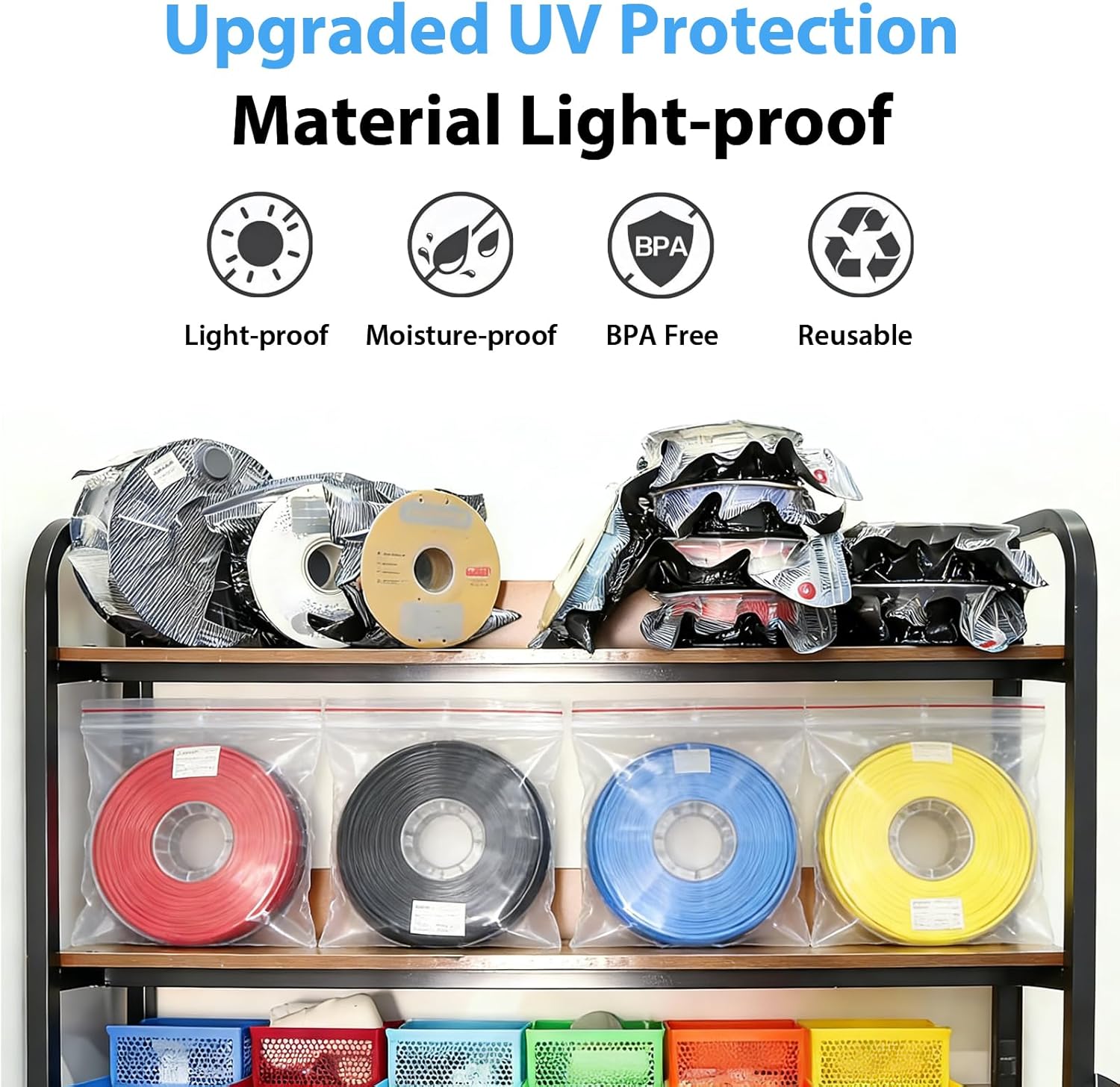 ถุงเก็บเส้นใยพิมพ์ 3 มิติสีดำร - Abs Filament Spool บทวิจารณ์และราคา