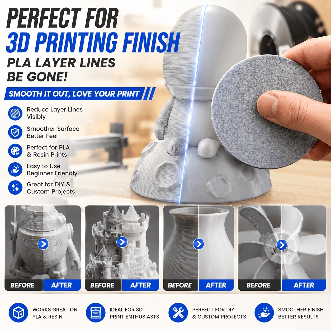 แผ่นขัดเรซินสำหรับเครื่องพิมพ์ - 3D Printing Nerd บทวิจารณ์และราคา