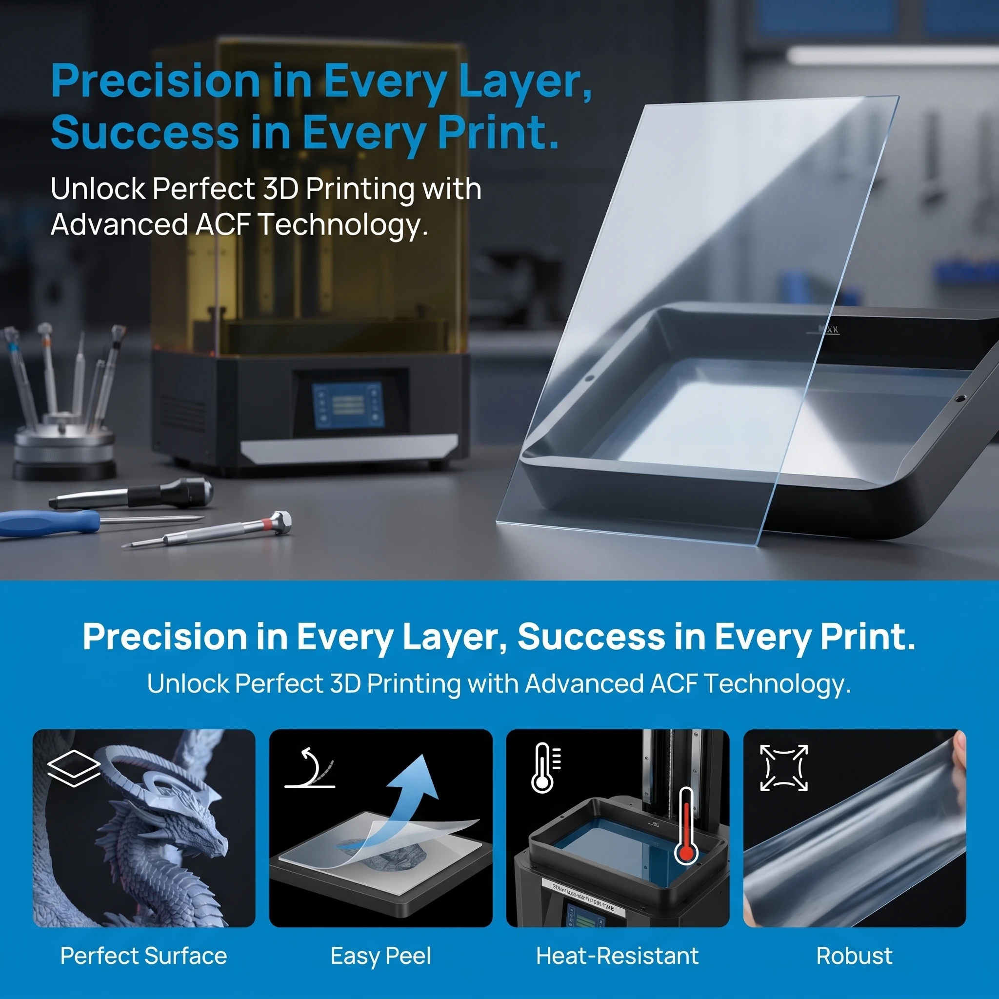 ฟิล์ม ACF 3 ชิ้น ขนาด 220x310  - 3D Printing Uv Sensitive Resin บทวิจารณ์และราคา