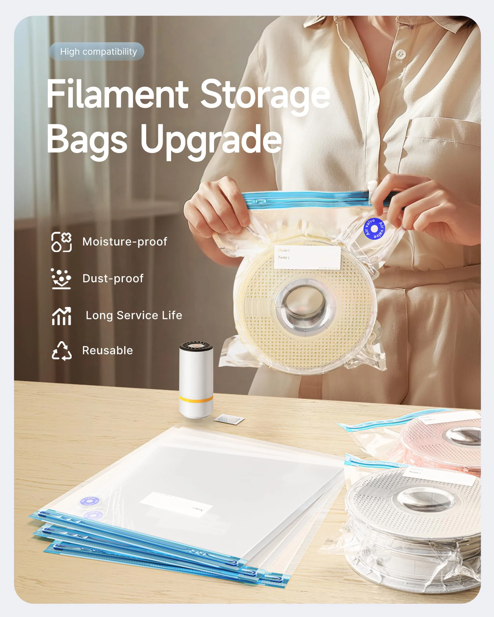 ถุงสูญญากาศใยเครื่องพิมพ์ 3D พ - Abs Filament Spool บทวิจารณ์และราคา