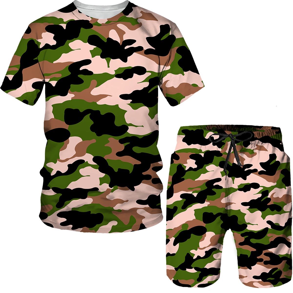 ชุดลายพรางผู้ชาย เสื้อยืดพิมพ์ - 3D Printing Kpop บทวิจารณ์และราคา