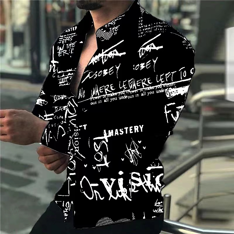 เสื้อเชิ้ตแขนยาวผู้ชายลายพิมพ์ - 3D Printing Kpop บทวิจารณ์และราคา