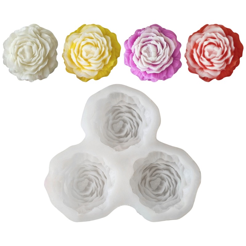 3 ชิ้น/เซ็ต Peony ดอกไม้เทียนแ - 3D Printing Concrete บทวิจารณ์และราคา